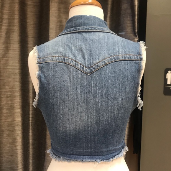 Denim button down vest - Picture 4 of 4